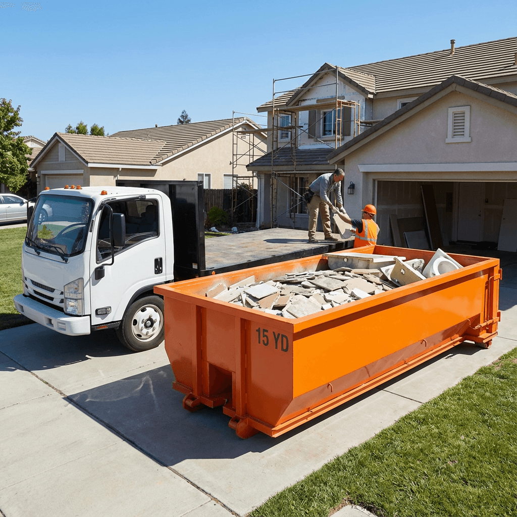 15 Yard Dumpster - 16' L x 7.5' W x 4' H